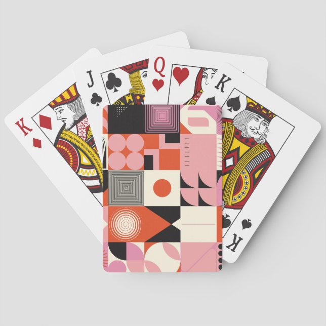 Scandinavian Geometric: Colourful Artwork Pattern Playing Cards (Back)