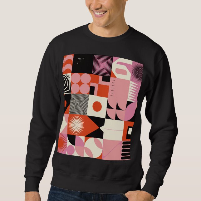Scandinavian Geometric: Colourful Artwork Pattern Sweatshirt (Front)