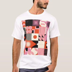 Scandinavian Geometric: Colourful Artwork Pattern T-Shirt
