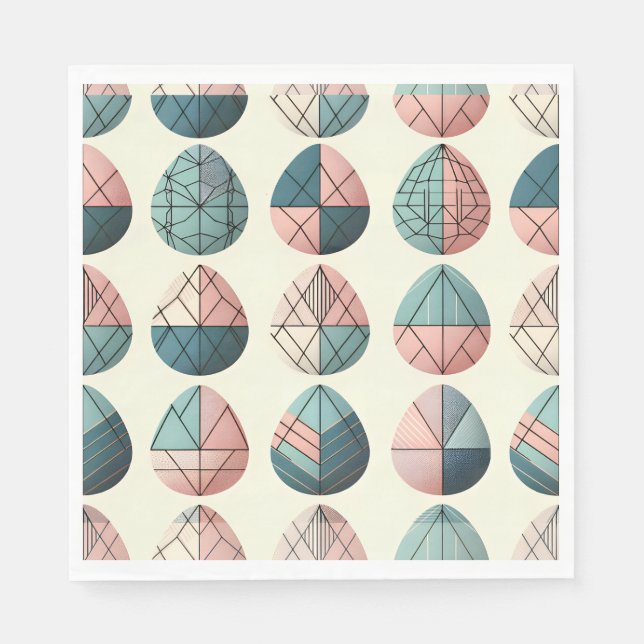 Scandinavian Geometric Easter Egg Napkin (Front)