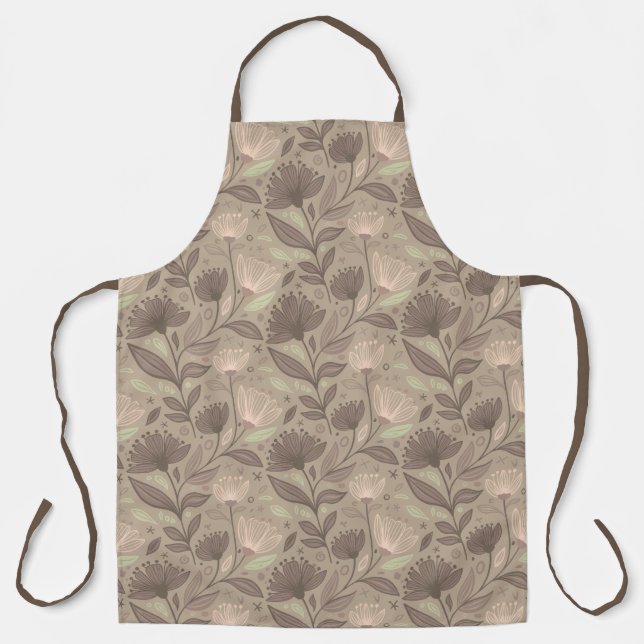 Scandinavian Geometric Floral Motif Apron (Front)