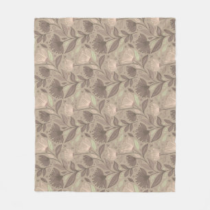 Scandinavian Geometric Floral Motif Fleece Blanket