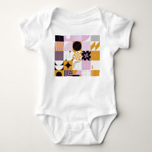 Scandinavian Geometric: Hand-Drawn Artwork. Baby Bodysuit