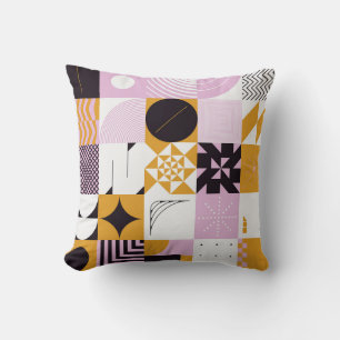 Scandinavian Geometric: Hand-Drawn Artwork. Cushion