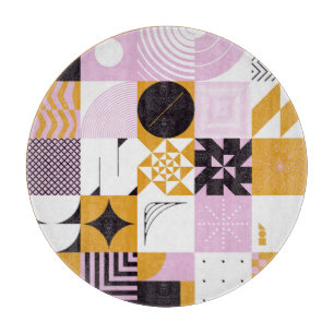 Scandinavian Geometric: Hand-Drawn Artwork. Cutting Board
