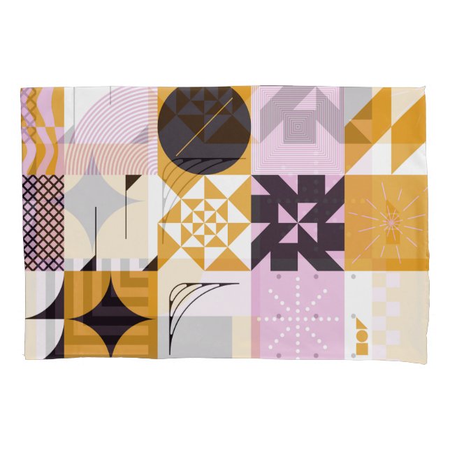 Scandinavian Geometric: Hand-Drawn Artwork. Pillowcase (Front)