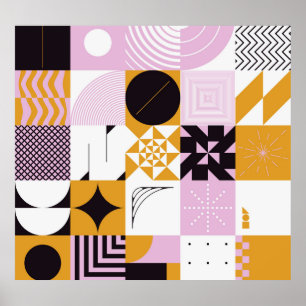 Scandinavian Geometric: Hand-Drawn Artwork. Poster