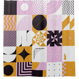 Scandinavian Geometric: Hand-Drawn Artwork. Shower Curtain