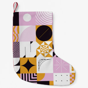 Scandinavian Geometric: Hand-Drawn Artwork. Small Christmas Stocking