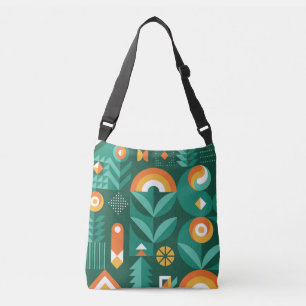 Scandinavian Geometric, Vintage Agriculture Symbol Crossbody Bag