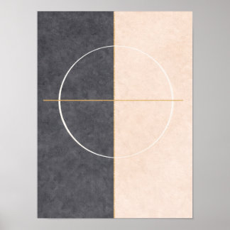 Scandinavian Geometric Wall Art – Beige & Grey 