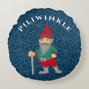 Scandinavian Gnome   Customisable Round Pillow