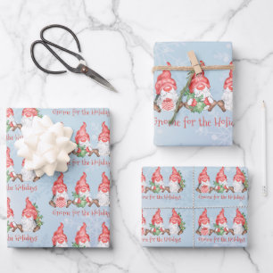 Scandinavian Gnome for the Holiday Christmas Wrapping Paper Sheet