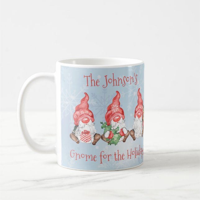 Scandinavian Gnome for the Holidays Personalised Coffee Mug (Left)