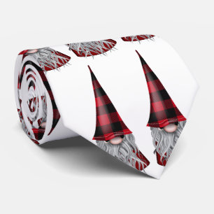Scandinavian Gnome in Buffalo Plaid Tie