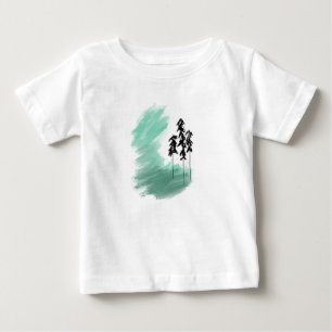 Scandinavian green tree art simple modern mint  baby T-Shirt