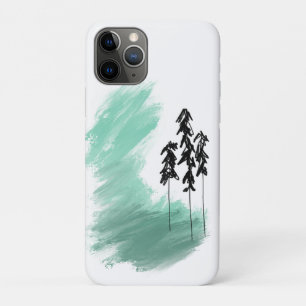 Scandinavian green tree art simple modern mint iPhone 11 pro case