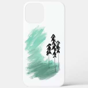 Scandinavian green tree art simple modern mint  iPhone 12 pro max case