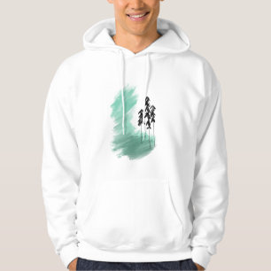 Scandinavian green tree art simple modern mint   hoodie