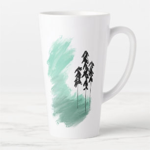 Scandinavian green tree art simple modern mint latte mug