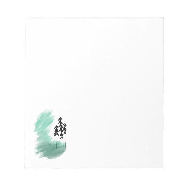 Scandinavian green tree art simple modern mint   notepad (Front)