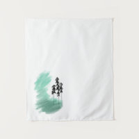 Scandinavian green tree art simple modern mint
