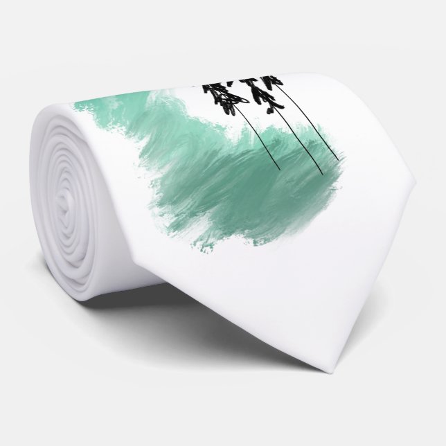 Scandinavian green tree art simple modern mint   tie (Rolled)