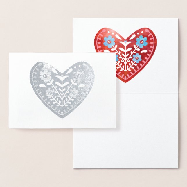 Scandinavian Heart Foil Card (Display)