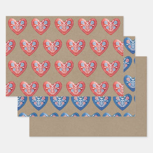 Scandinavian Heart Wrapping Sheets