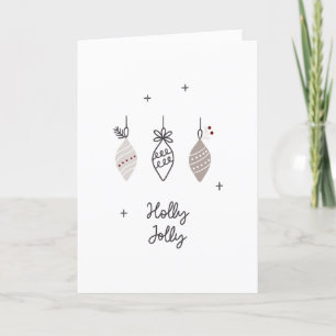 Scandinavian Holly Jolly Folded Holiday Card