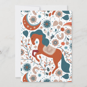 Scandinavian Horse Cute Holiday Card