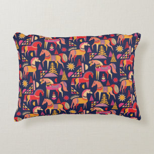 Scandinavian Horses: Decorative Seamless Design Cushion