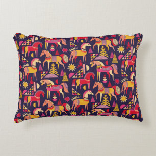 Scandinavian Horses: Decorative Seamless Design Cushion