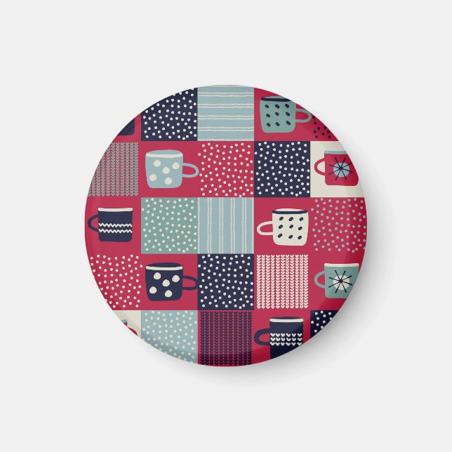 Scandinavian Hygge: Rustic Pattern Mix Magnet (Front)