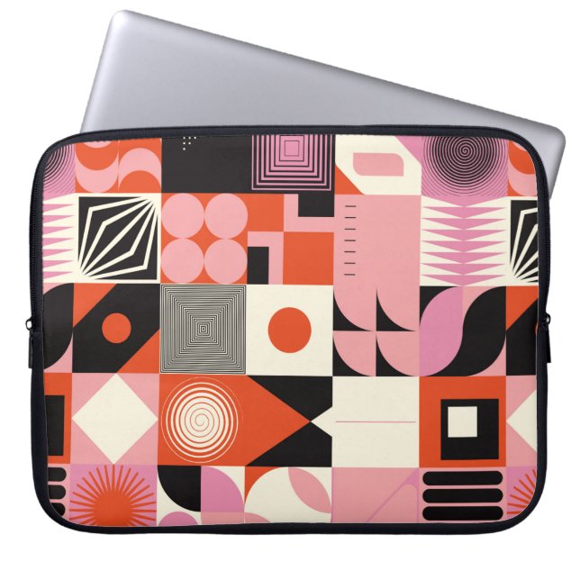 Scandinavian inspired artwork pattern made with si laptop sleeve (Front)