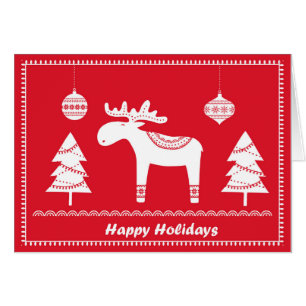 Scandinavian inspired holiday card. Editable