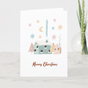 Scandinavian inspired holiday card.  Editable Card