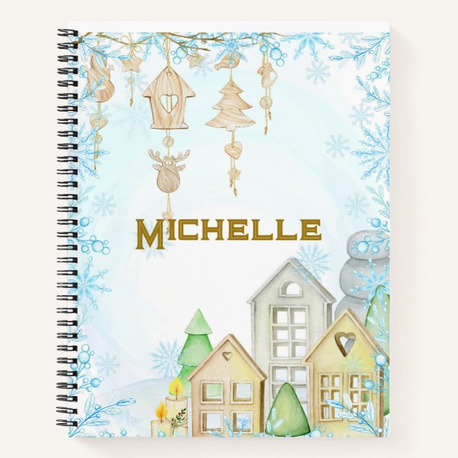 Scandinavian inspired notebook.  Editable name Notebook (Front)