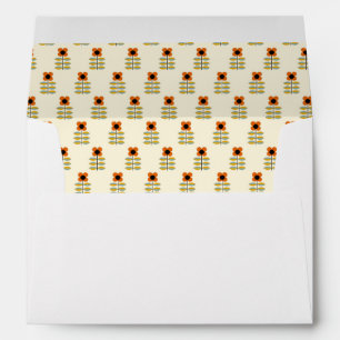 Scandinavian Inspired Orange Floral Pattern Envelope