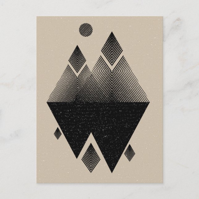 Scandinavian Inspired Triangle Design Postcard (Front)