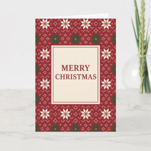 Scandinavian Isle Merry Christmas (Blank Inside) Holiday Card