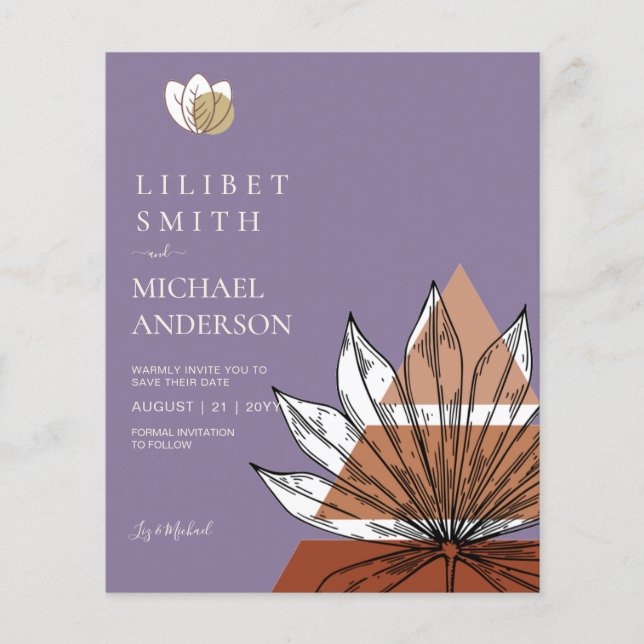 Scandinavian Japandi Abstract Shapes SAVE THE DATE Flyer (Front)