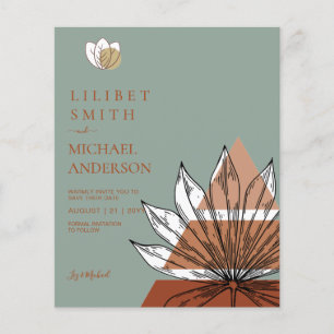 Scandinavian Japandi Modern Abstract Save Dates Flyer