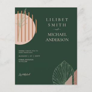 Scandinavian Japandi Modern Abstract Save Dates Flyer