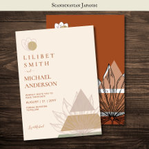 Scandinavian Japandi Modern Abstract Save Dates