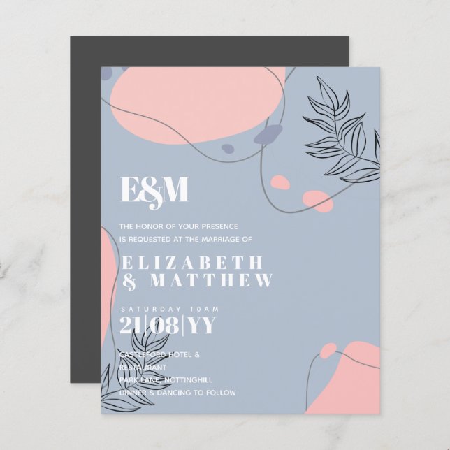 Scandinavian Japandi Modern Abstract Wedding (Front/Back)