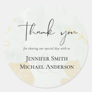 Scandinavian Japandi Modern Abstract Wedding Classic Round Sticker