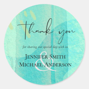 Scandinavian Japandi Modern Abstract Wedding Classic Round Sticker