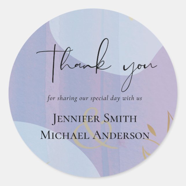 Scandinavian Japandi Modern Abstract Wedding Classic Round Sticker (Front)