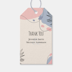 Scandinavian Japandi Modern Abstract Wedding Gift Tags